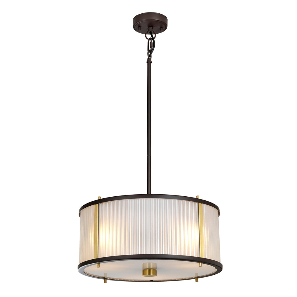 Corona 3 Light Pendant - Museum Bronze - Elstead Lighting