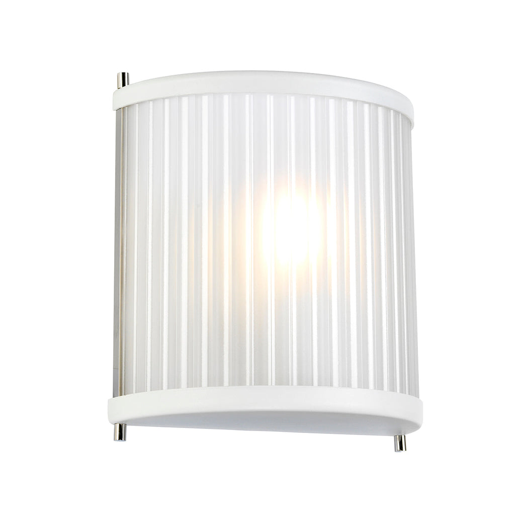 Corona 1 Light Wall Light - White Polished Nickel - Elstead Lighting