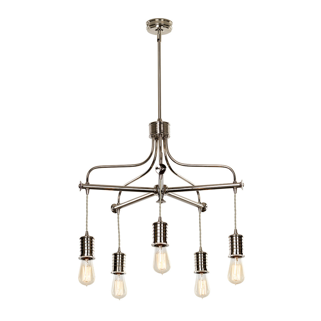 Douille 5 Light Chandelier - Polished Nickel - Elstead Lighting 