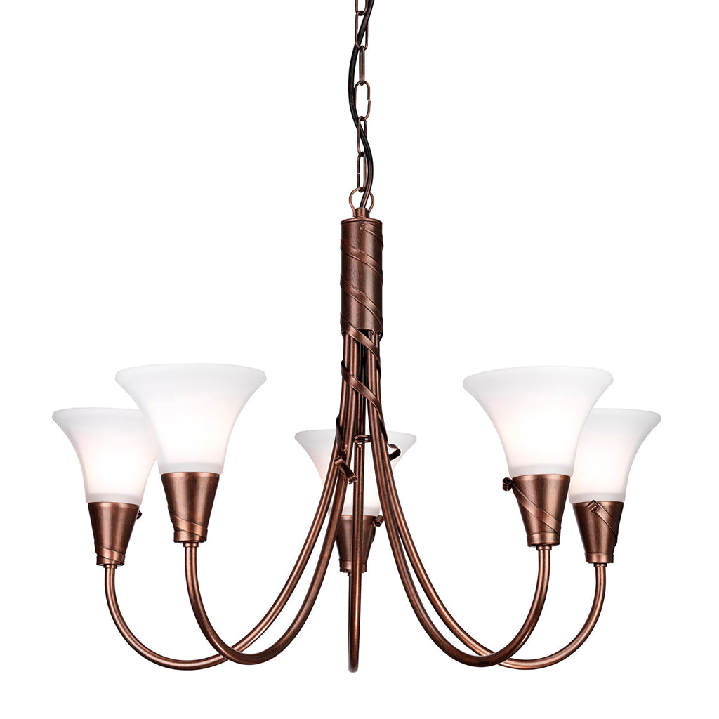 Emily 5 Light Chandelier - Copper  - Elstead Lighting
