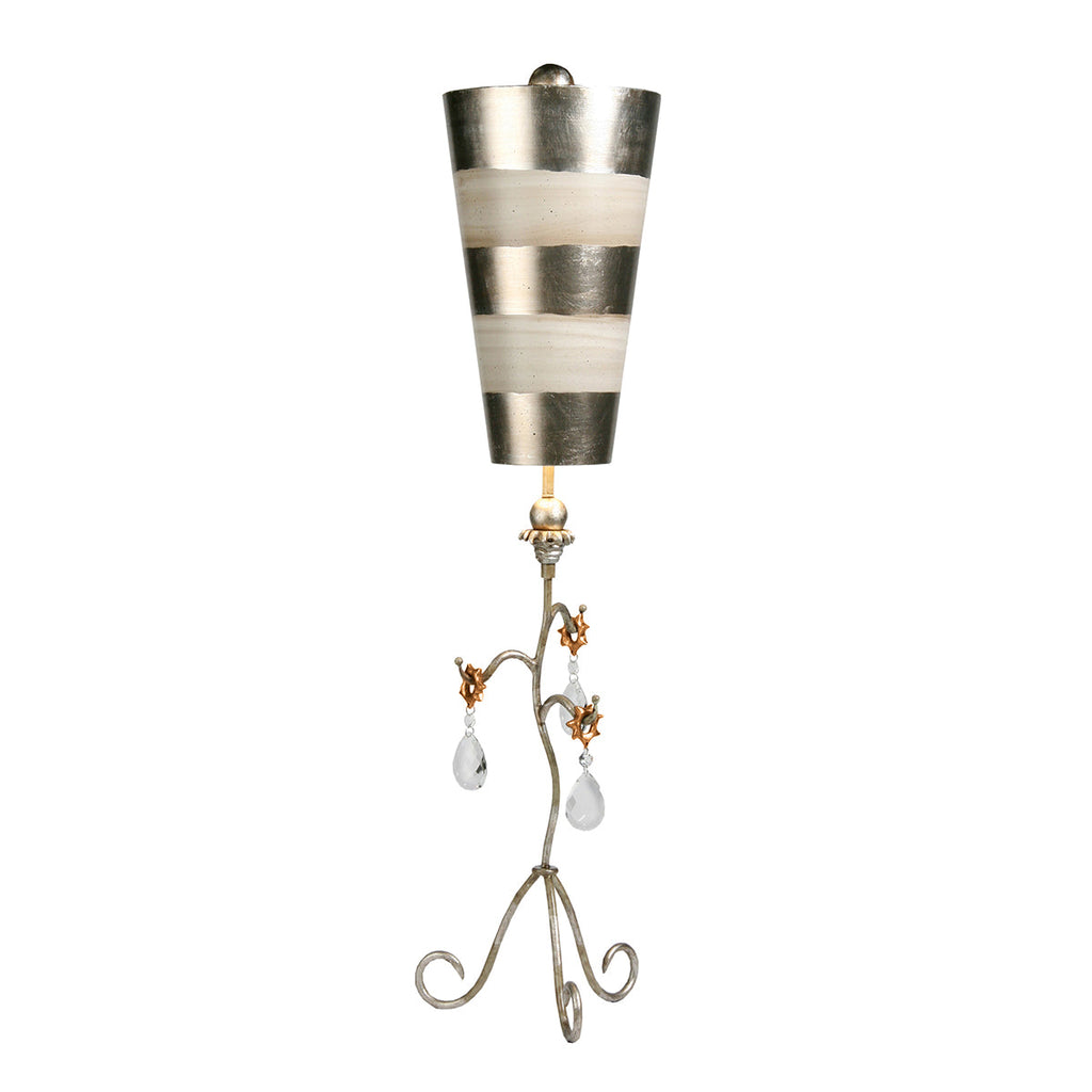 Tivoli 1 Light Table Lamp - Silver & Cream Patina - Flambeau