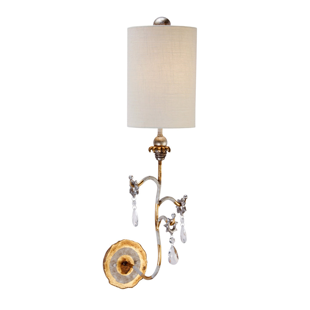 Tivoli 1 Light Wall Light - Gold & Cream Patina - Flambeau