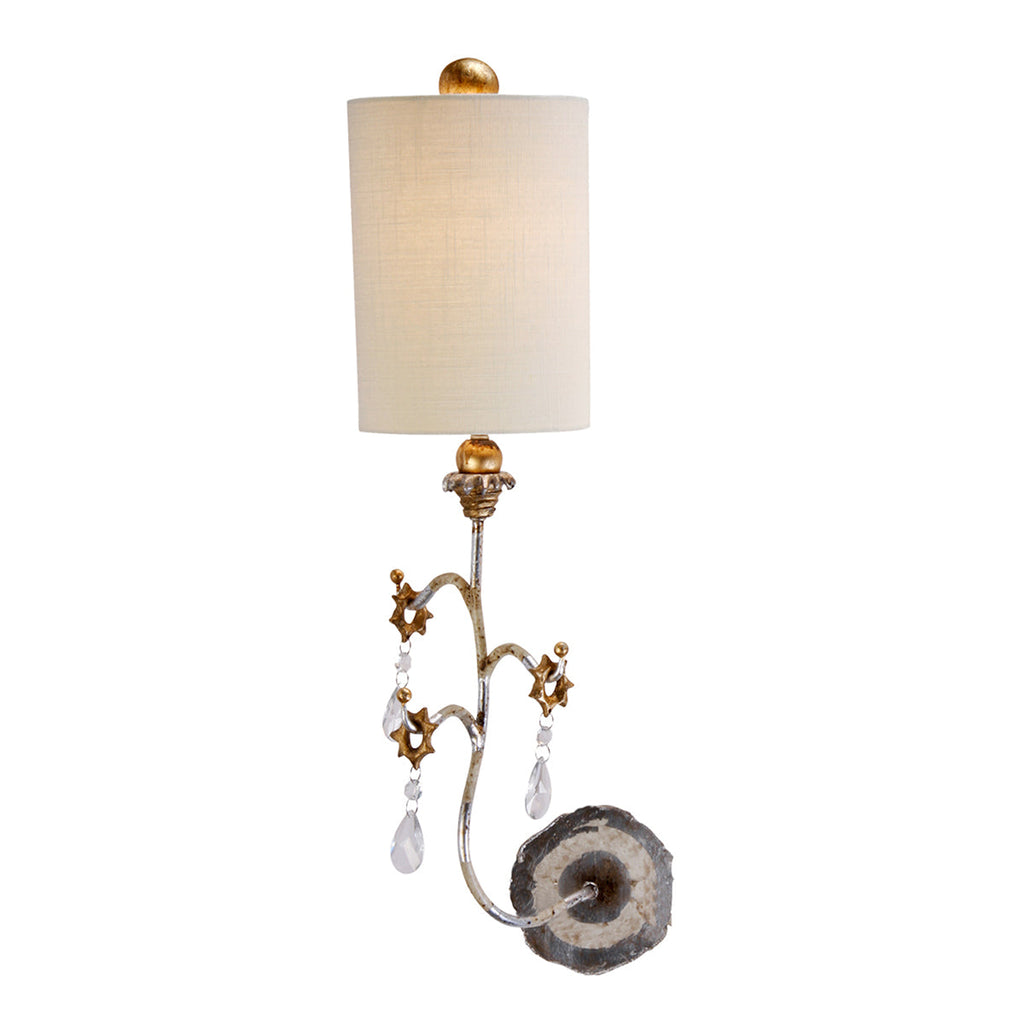 Tivoli 1 Light Wall Light - Silver & Cream Patina - Flambeau