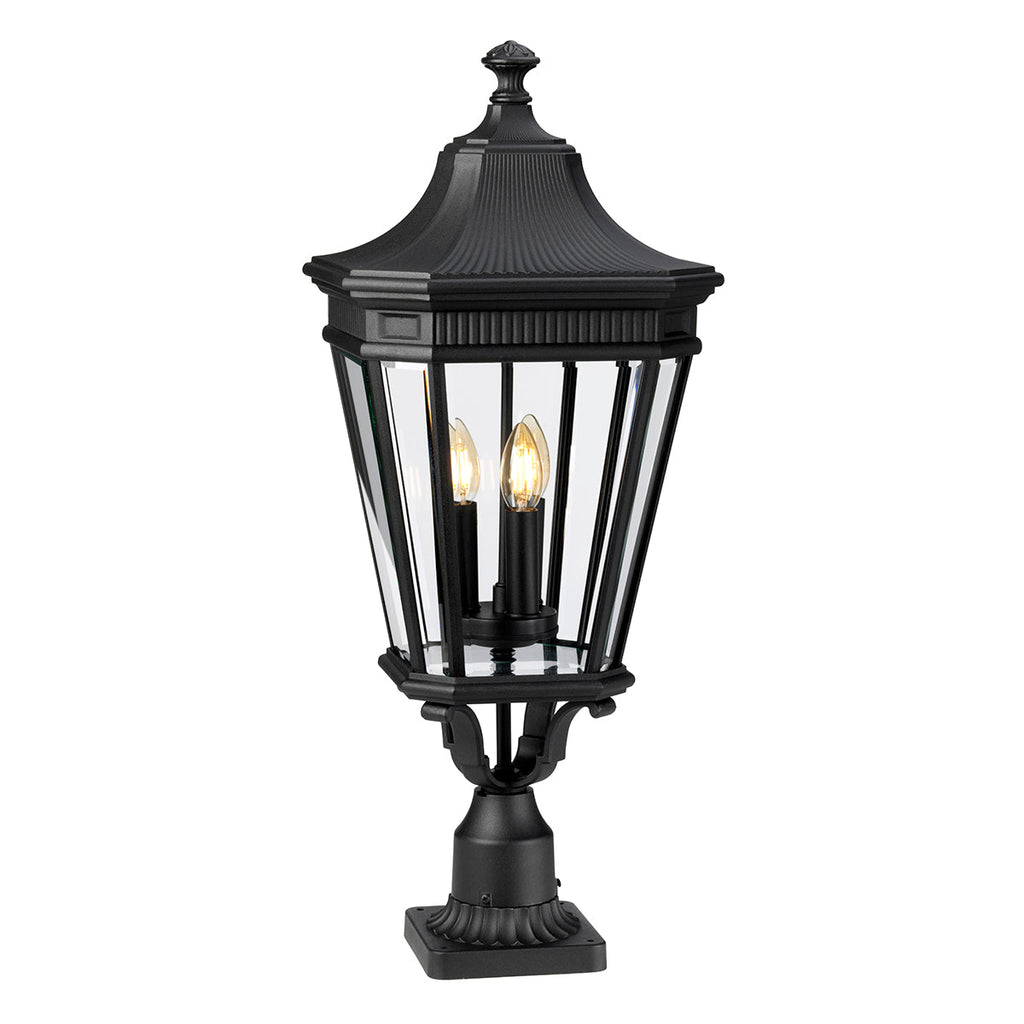 Cotswold Lane 3 Light Large Pedestal - Black - Feiss