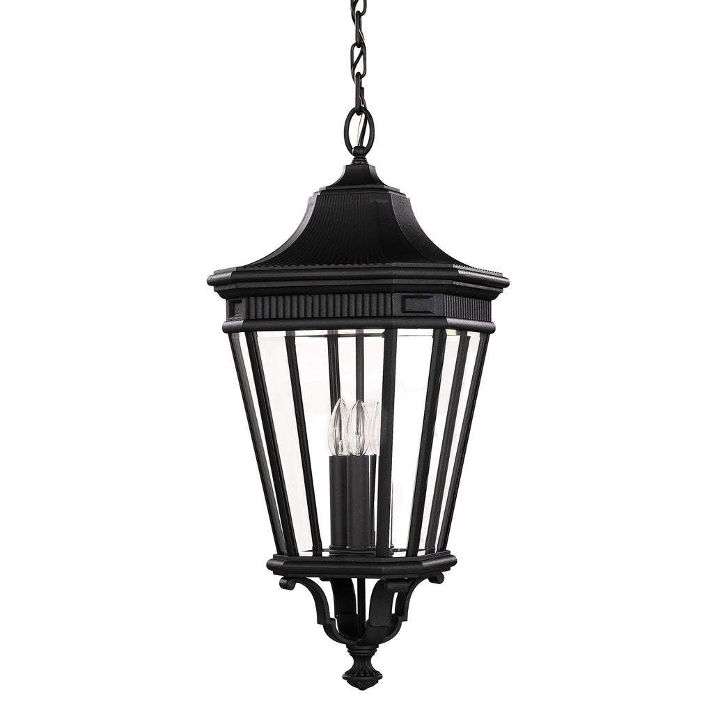 Cotswold Lane 3 Light Large Chain Lantern - Black - Feiss