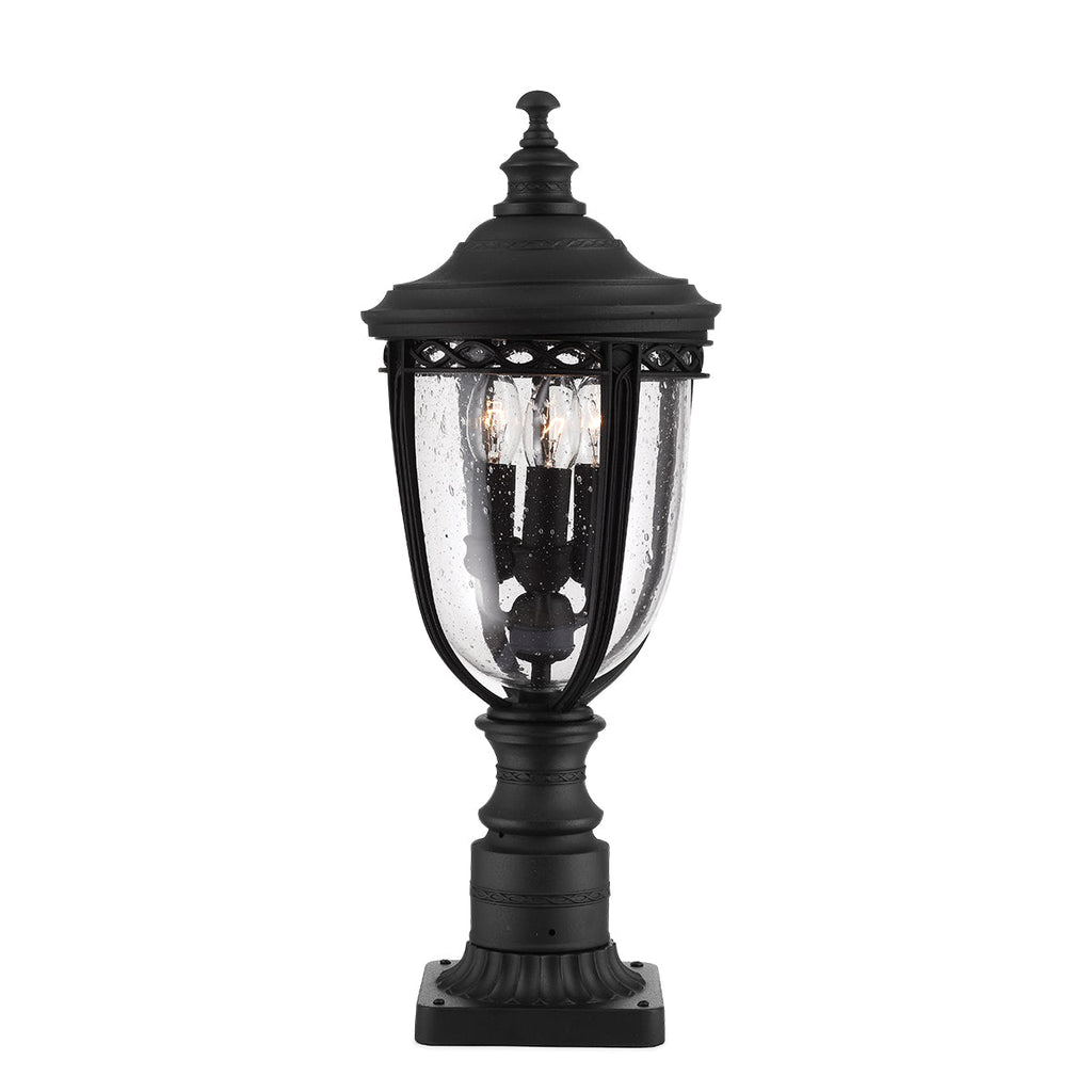 English Bridle 3 Light Medium Pedestal - Black - Feiss