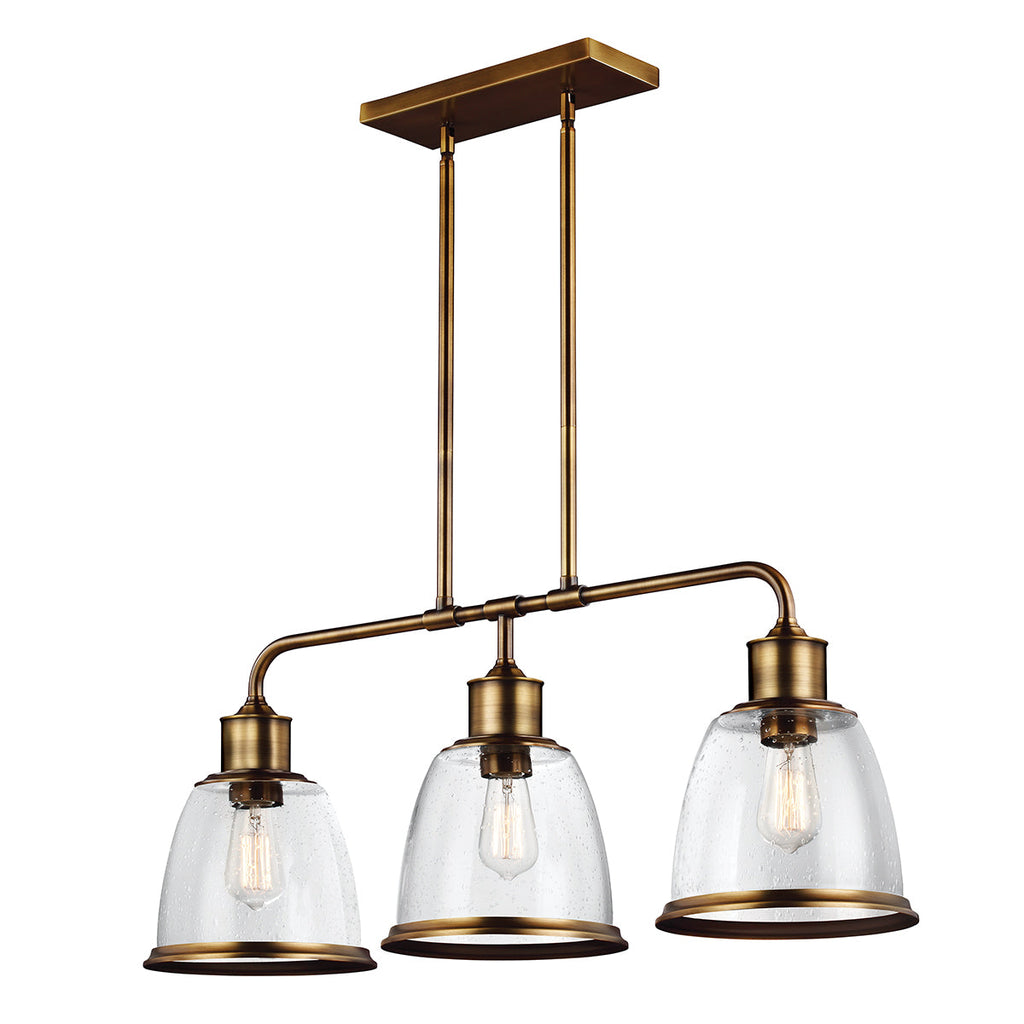 Hobson 3 Light Island Chandelier Aged Brass - Feiss