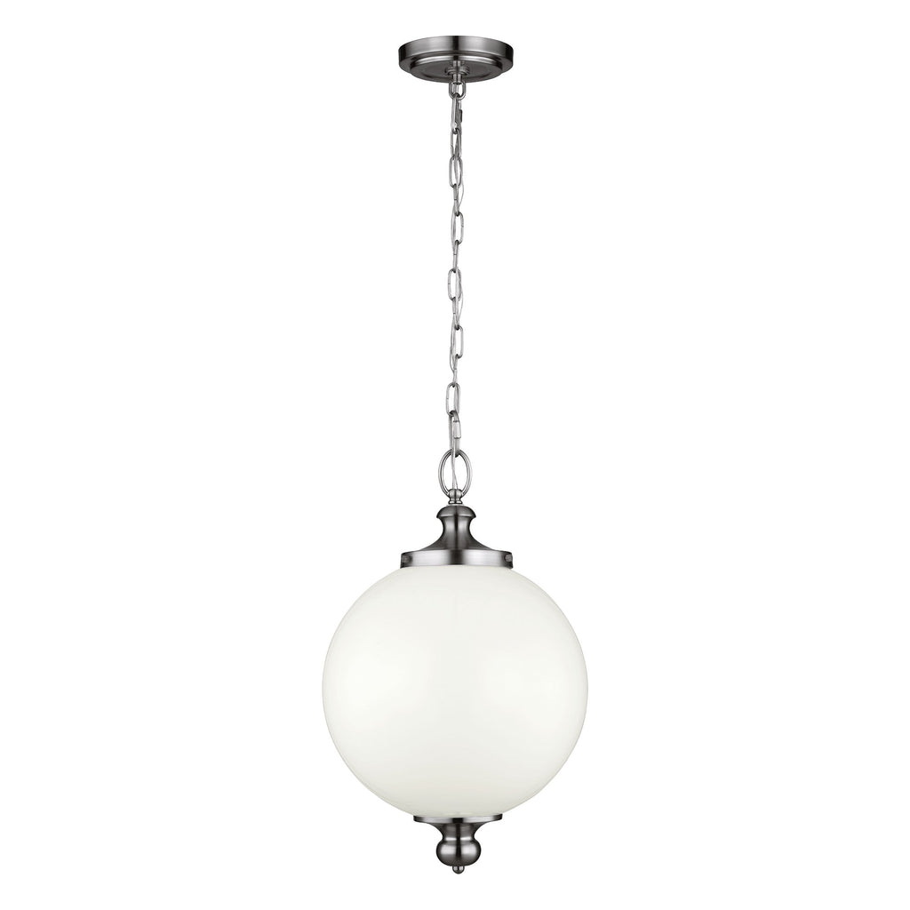 Parkman 1 Light Large Pendant - Polished Nickel - Feiss