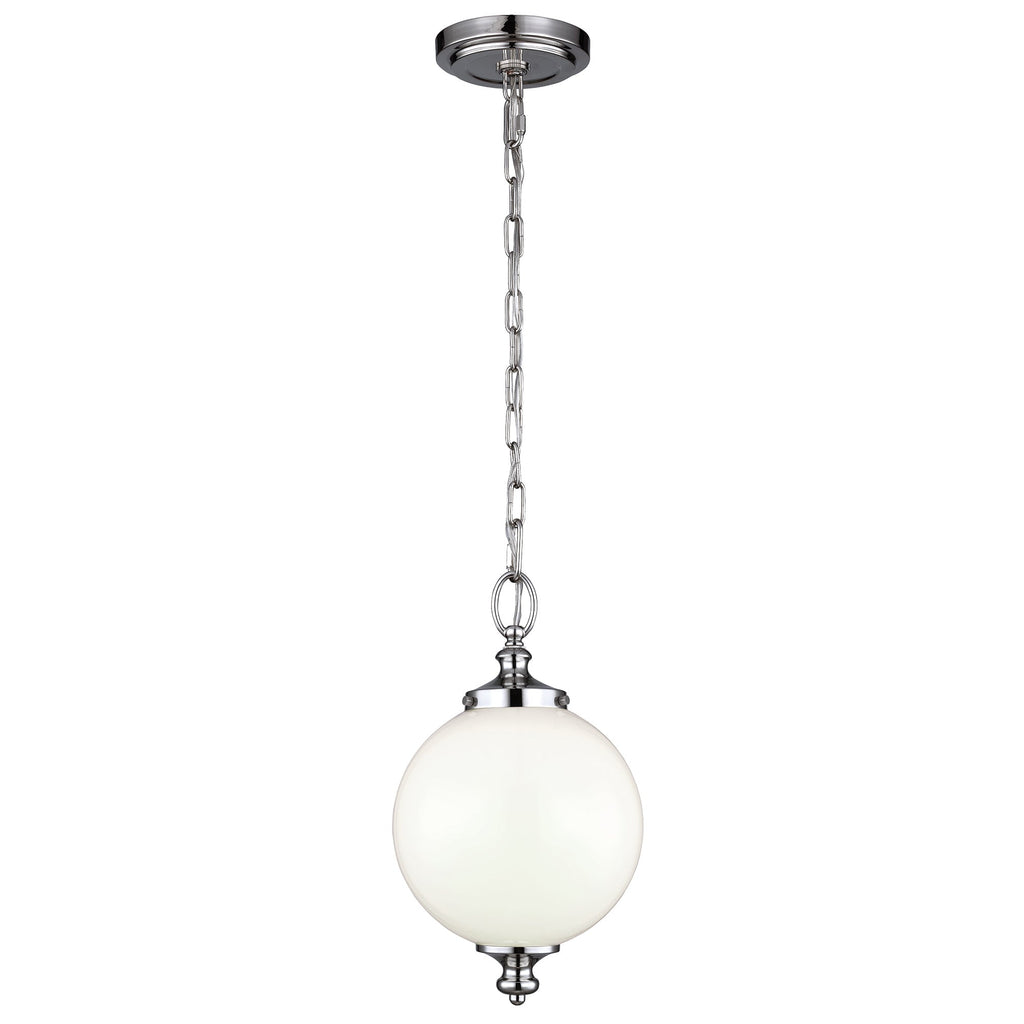 Parkman 1 Light Small Pendant - Polished Nickel - Feiss