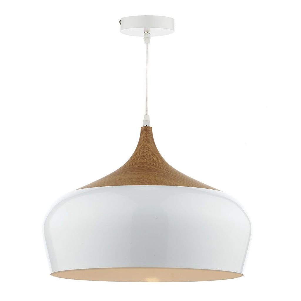 Gaucho 1 Light Pendant White Large by Dar Lighting