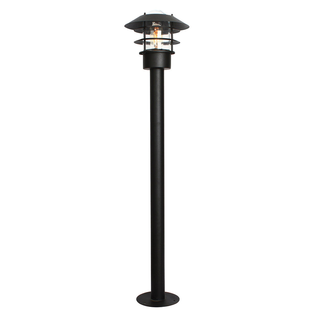 Helsingor 1 Light Bollard Lantern - Black - Elstead Lighting
