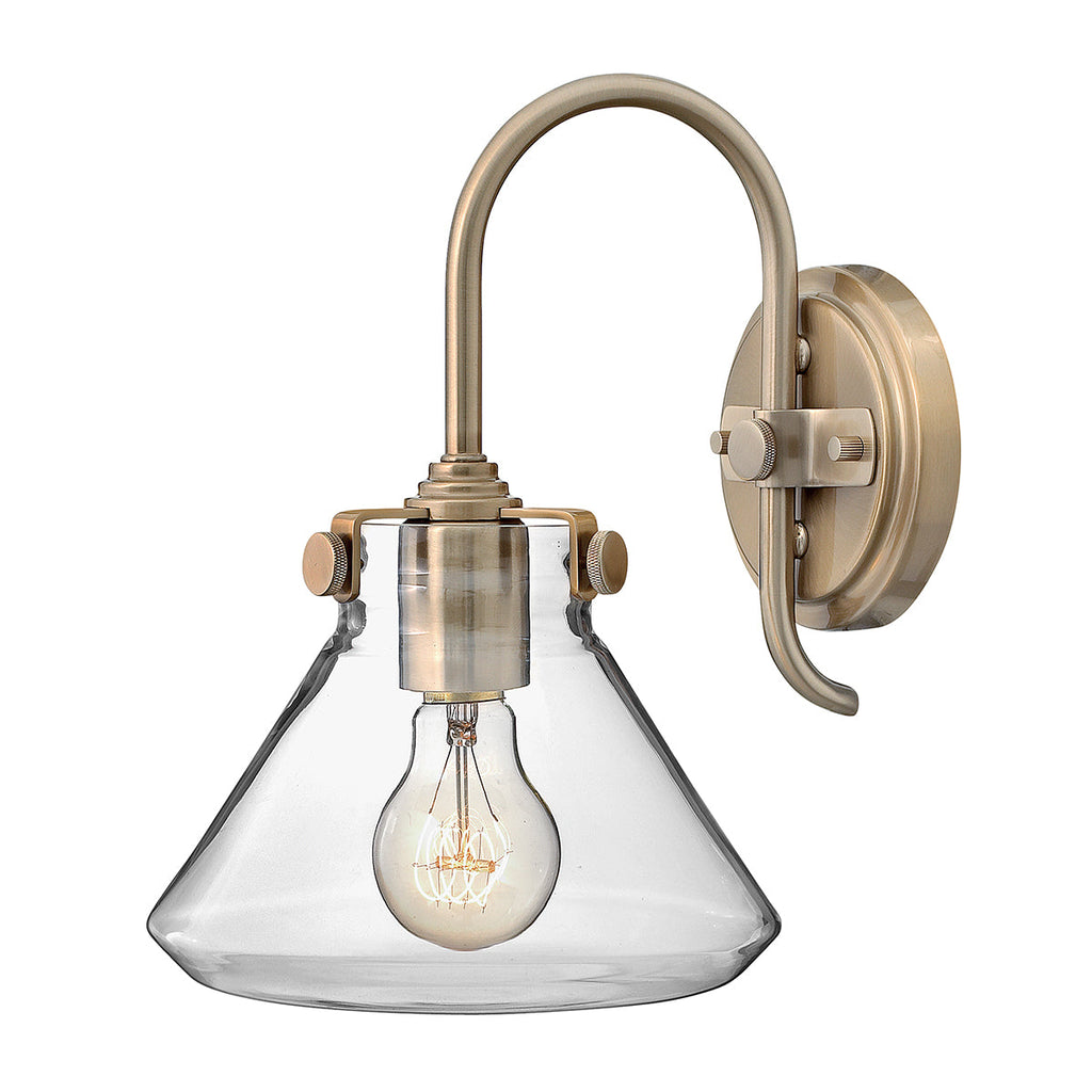 Congress 1 Light Clear Glass Wall Light - Brushed Caramel - Hinkley Lighting