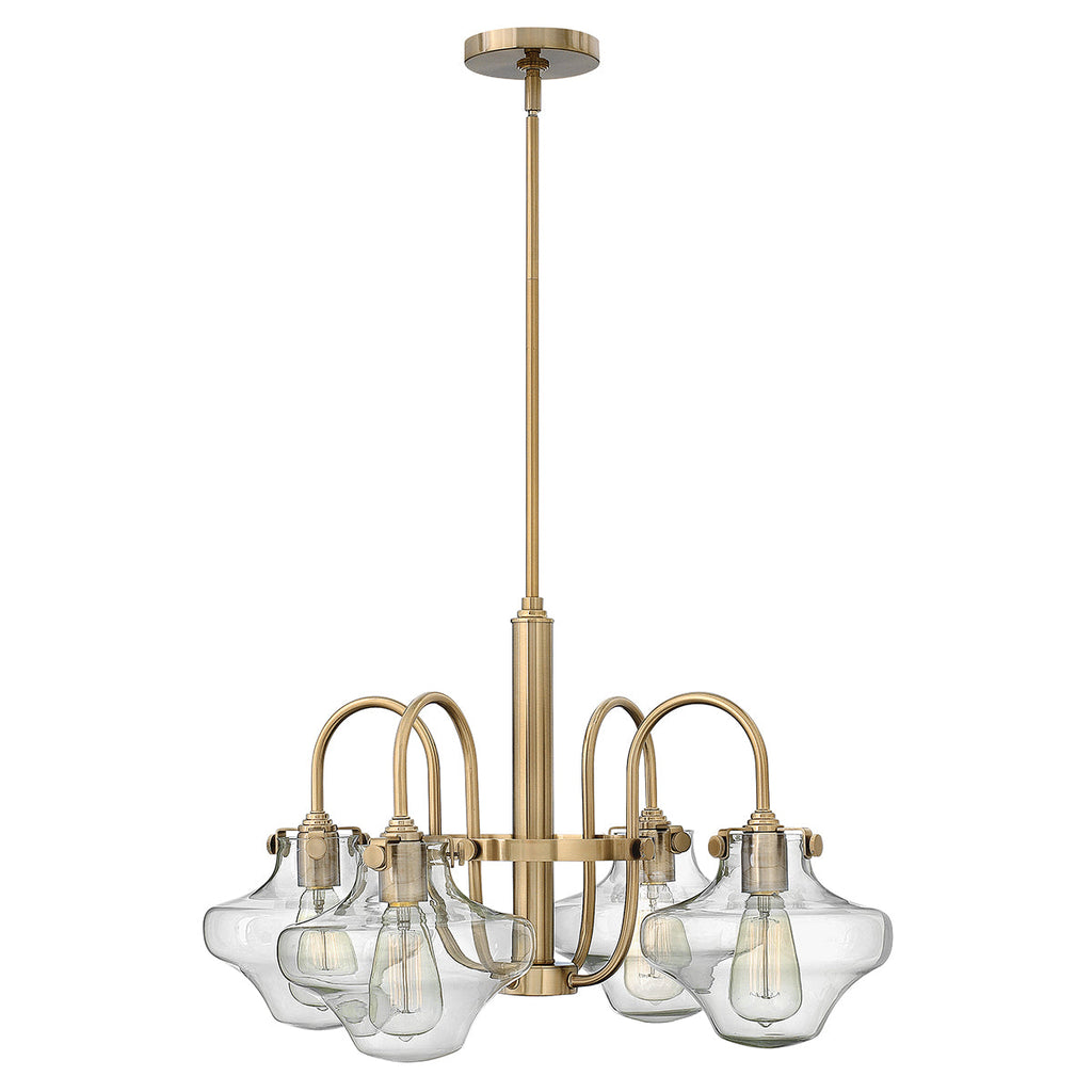 Congress 4 Light Clear Glass Chandelier - Brushed Caramel  - Hinkley Lighting