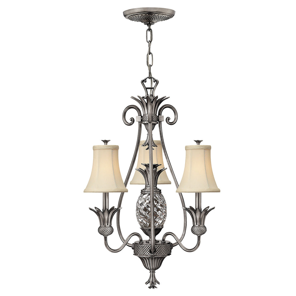 Plantation 3 Light Chandelier - Polished Antique Nickel  - Hinkley Lighting