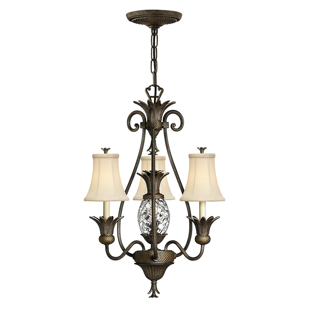 Plantation 3 Light Chandelier Pearl Bronze - Hinkley Lighting