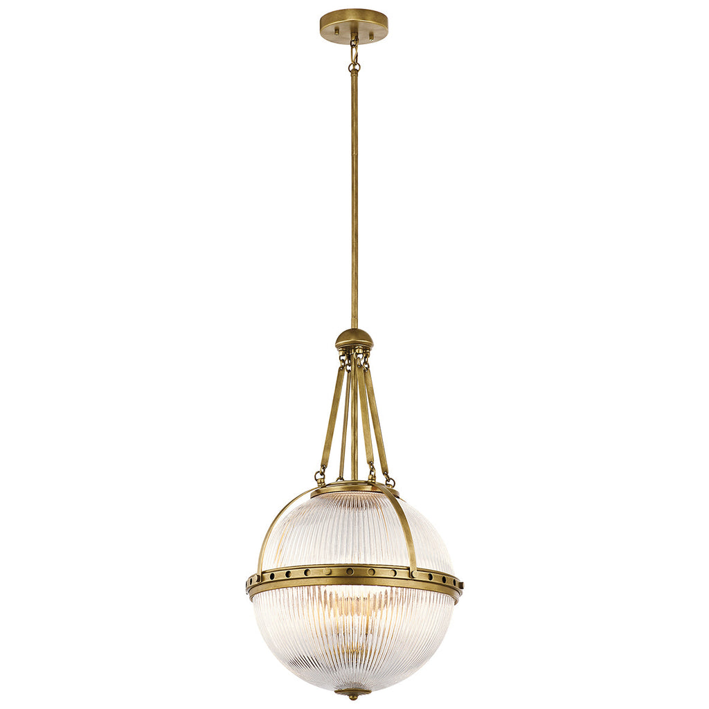 Aster 3 Light Pendant - Natural Brass - Kichler