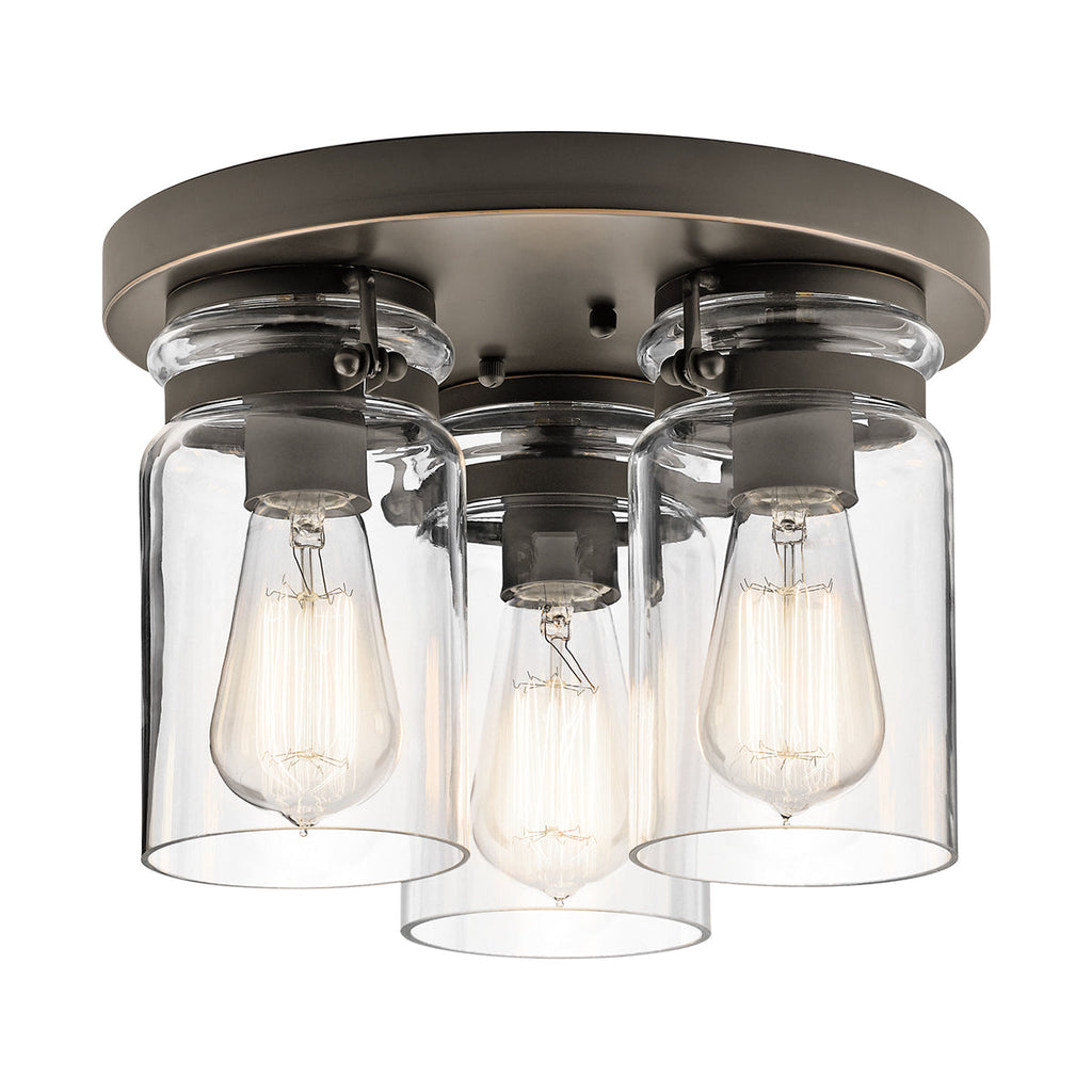 Brinley 3 Light Flush Mount - Olde Bronze - Kichler
