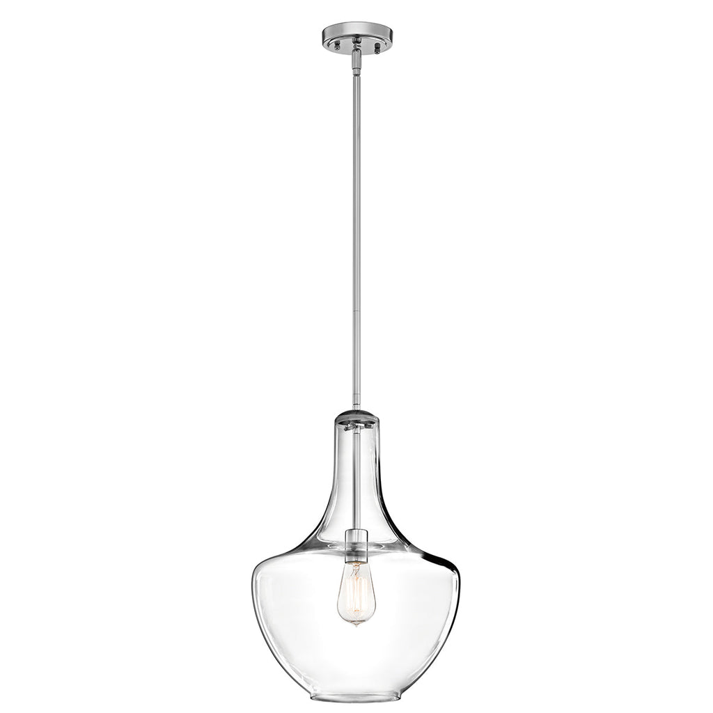 Everly 1 Light Medium Pendant - Chrome - Kichler
