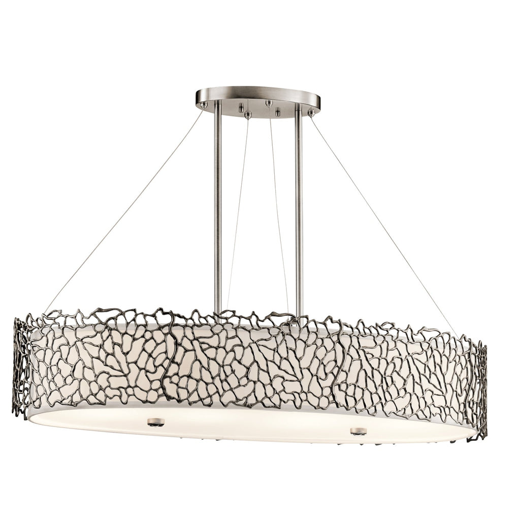 Silver Coral 4 Light Oval Island Light - Kichler
