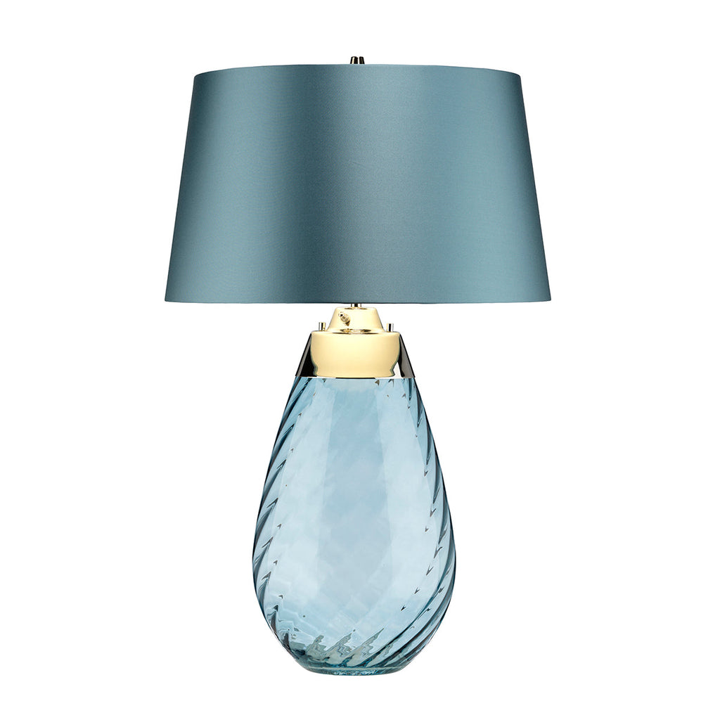 Lena 2 Light Large Blue Table Lamp by Elstead Lighting
