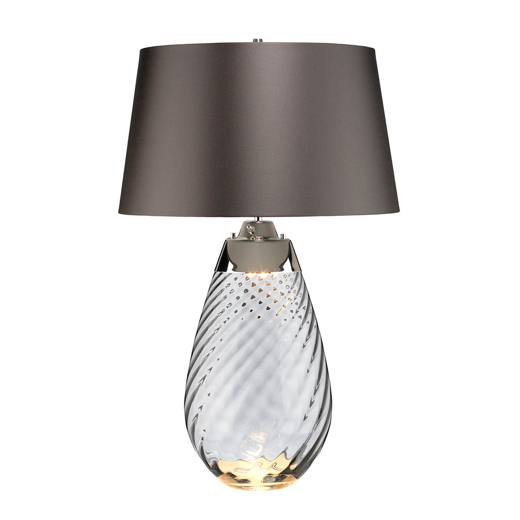 Lena 2 Light Large Smoke Table Lamp by Elstead Lighting