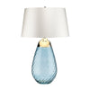 Lena 2 Light Large Blue Table Lamp with Off-white Shade by Elstead Lighting