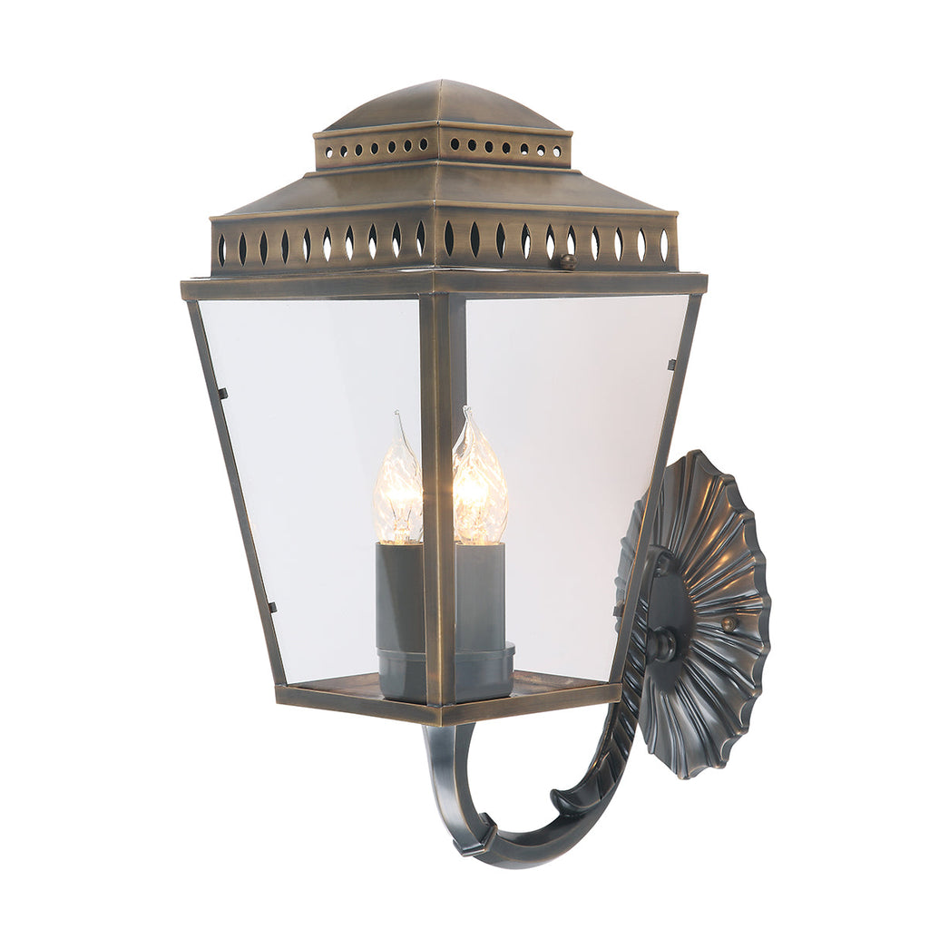 Mansion House 3 Light Wall Lantern - Brass - Elstead Lighting
