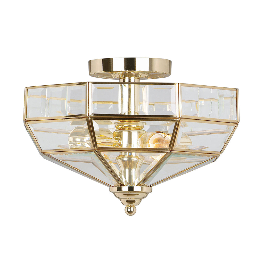 Old Park 2 Light Wall Lantern - Polished Brass - Elstead Lighting