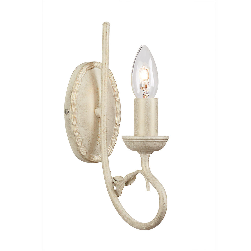 Olivia 1 Light Wall Light - Ivory/Gold  - Elstead Lighting