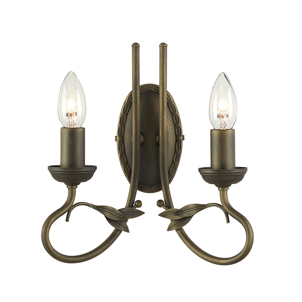Olivia 2 Light Wall Light - Black/Gold  - Elstead Lighting