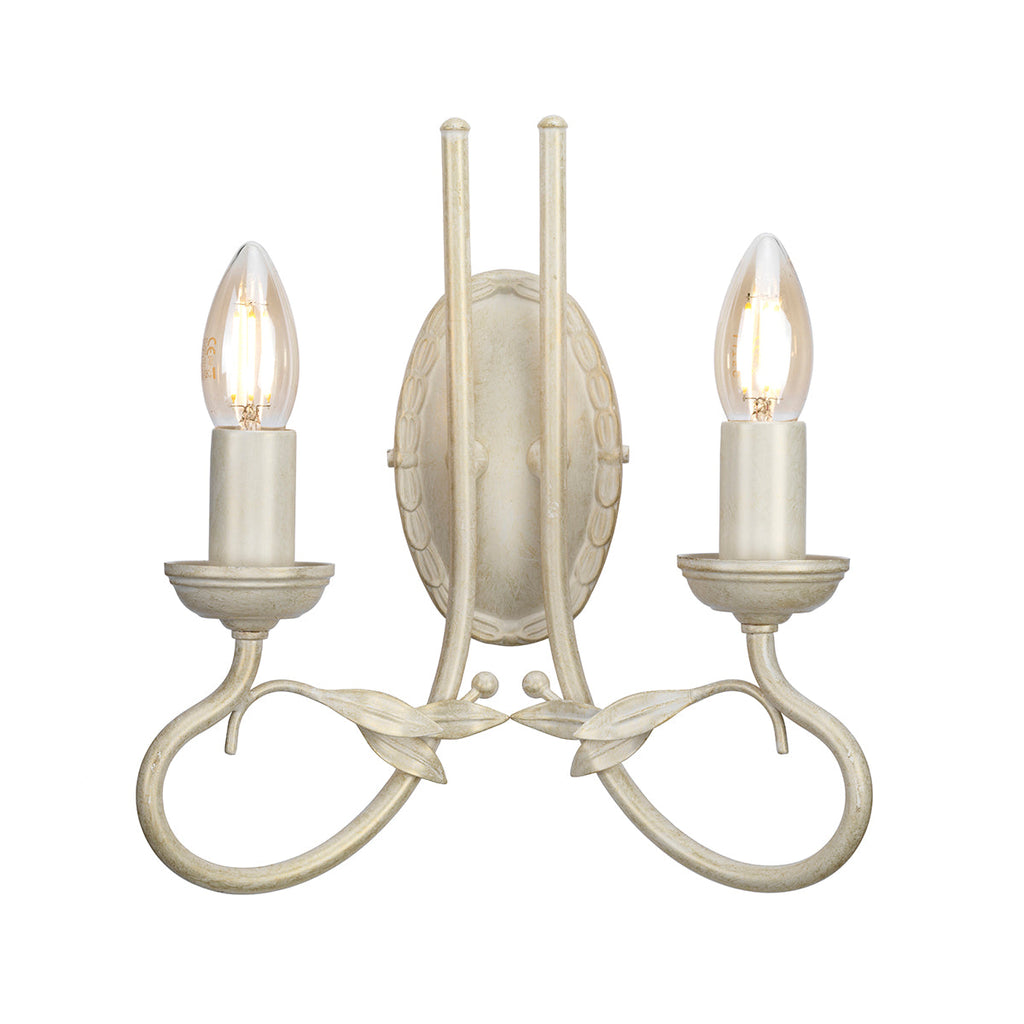 Olivia 2 Light Wall Light - Ivory/Gold  - Elstead Lighting