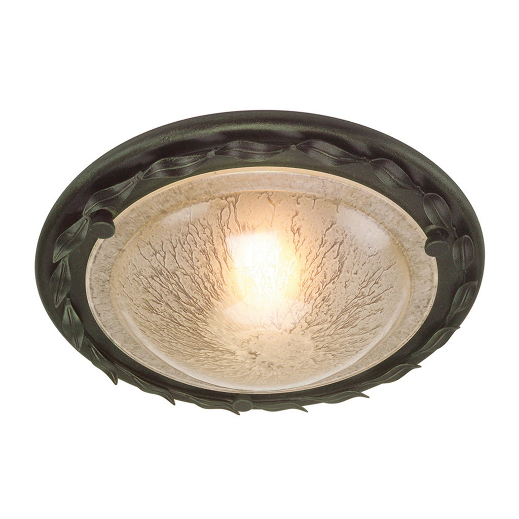 Olivia 1 Light Flush - Black/Gold  - Elstead Lighting