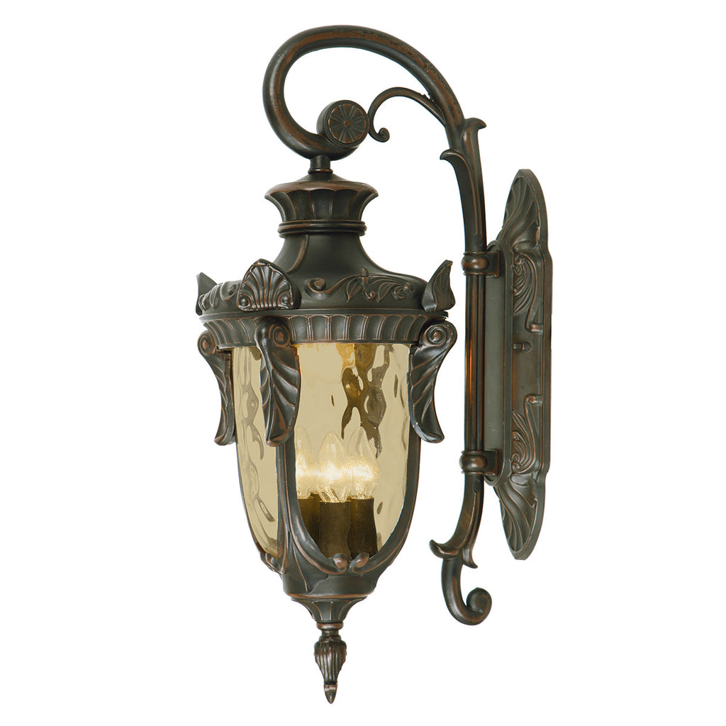 Philadelphia 3 Light Large Down Wall Lantern - Old Bronze - Elstead Lighting
