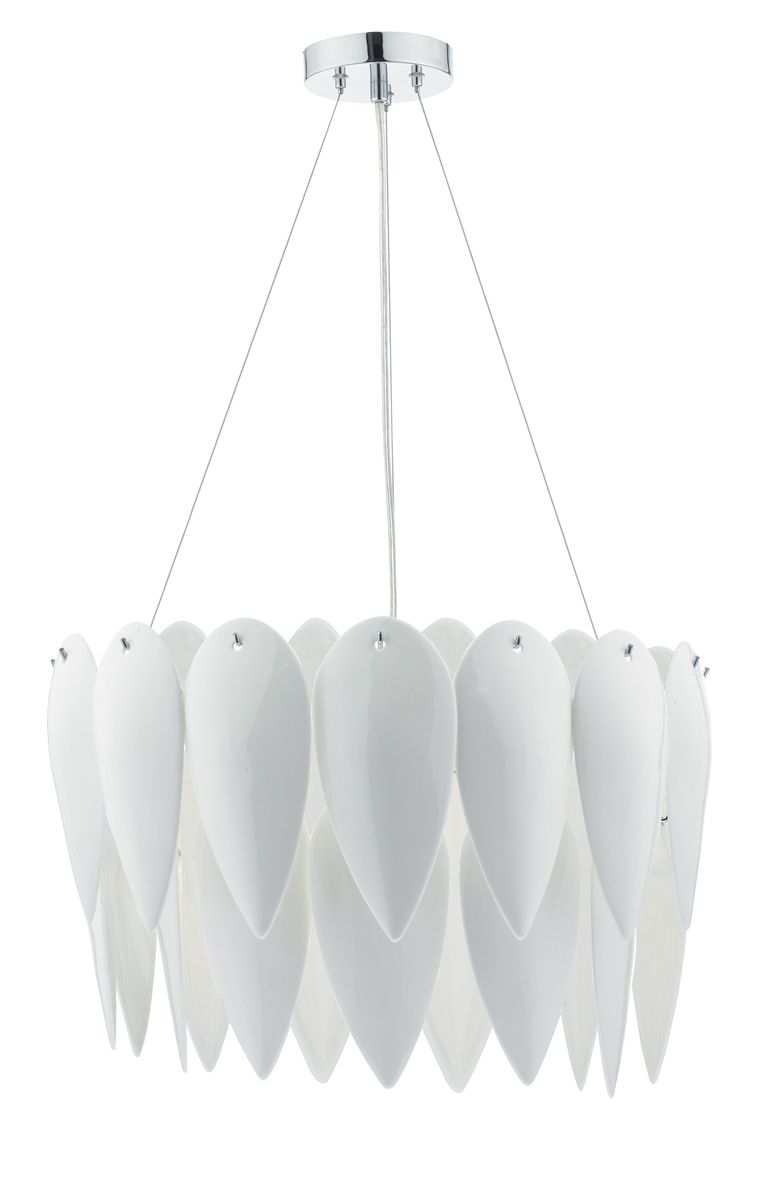 Phillipa 3 Light Pendant White Ceramic by Dar Lighting