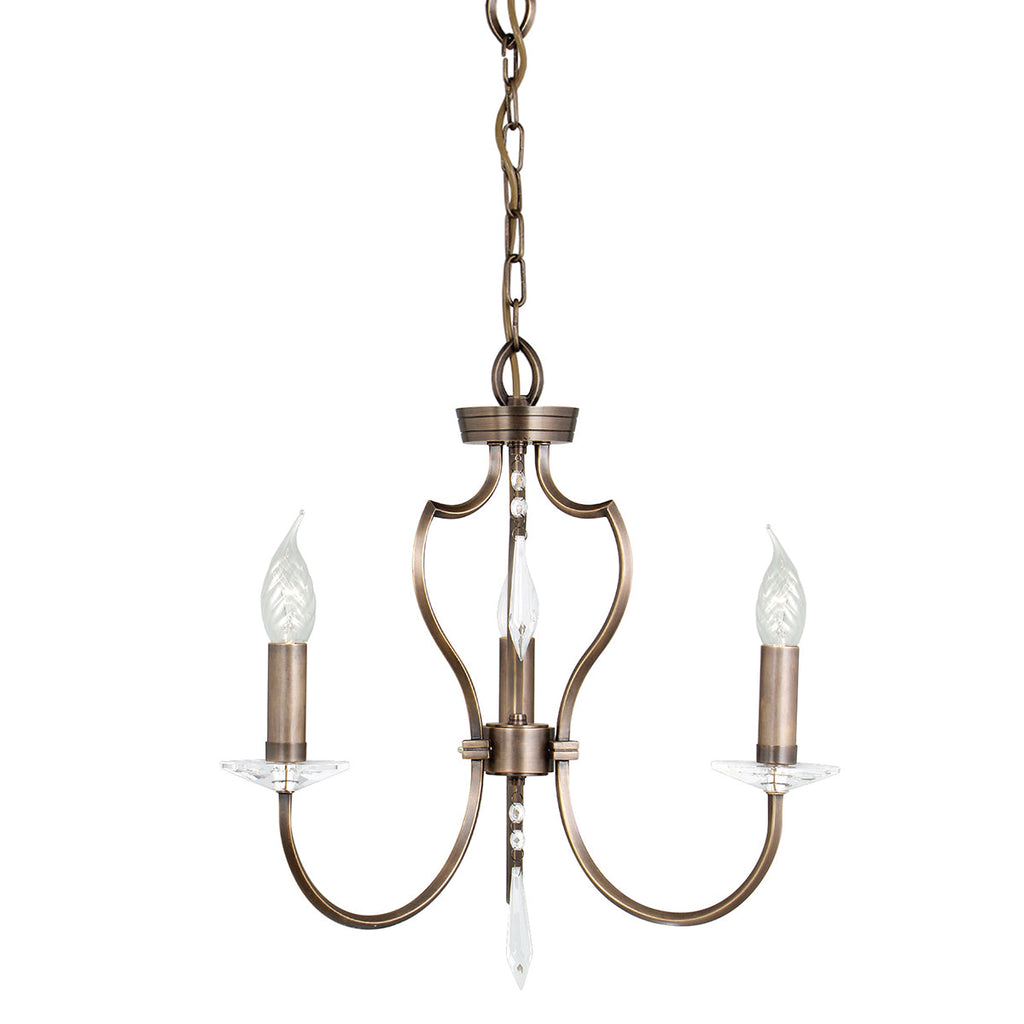 Pimlico 3 Light Chandelier - Dark Bronze  - Elstead Lighting