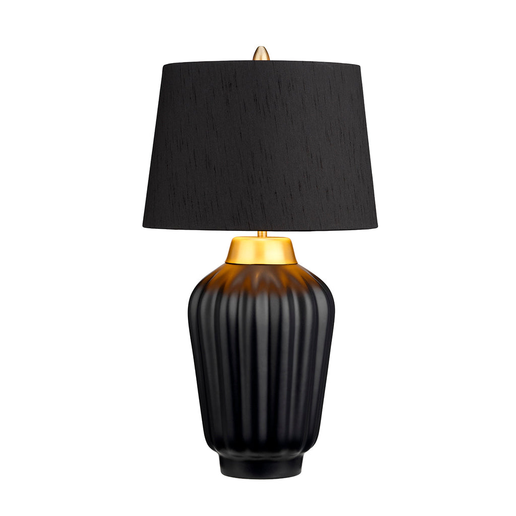 Bexley 1 Light Table Lamp - Black & Brushed Brass by Quintiesse