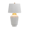 Bexley 1 Light Table Lamp - White & Brushed Brass by Quintiesse