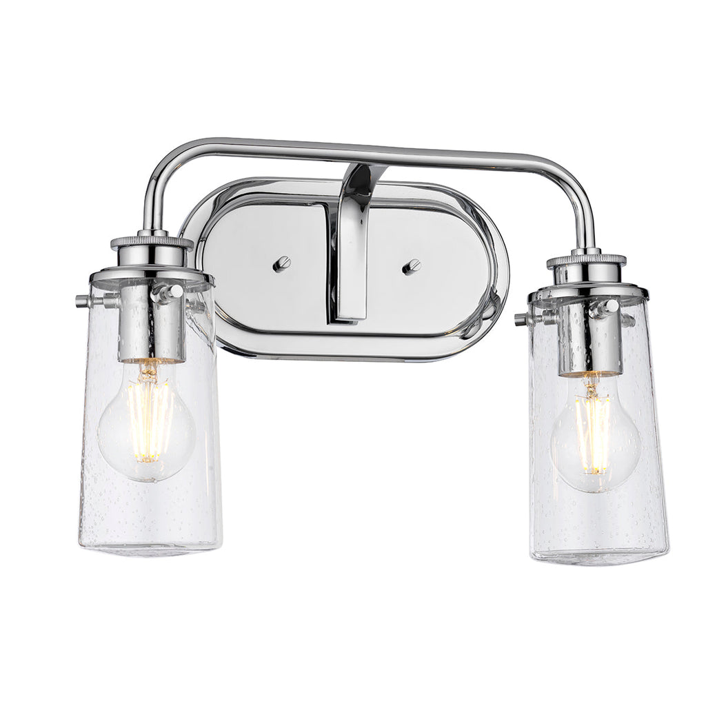 Braelyn 2 Light Wall Light - Polished Chrome by Quintiesse