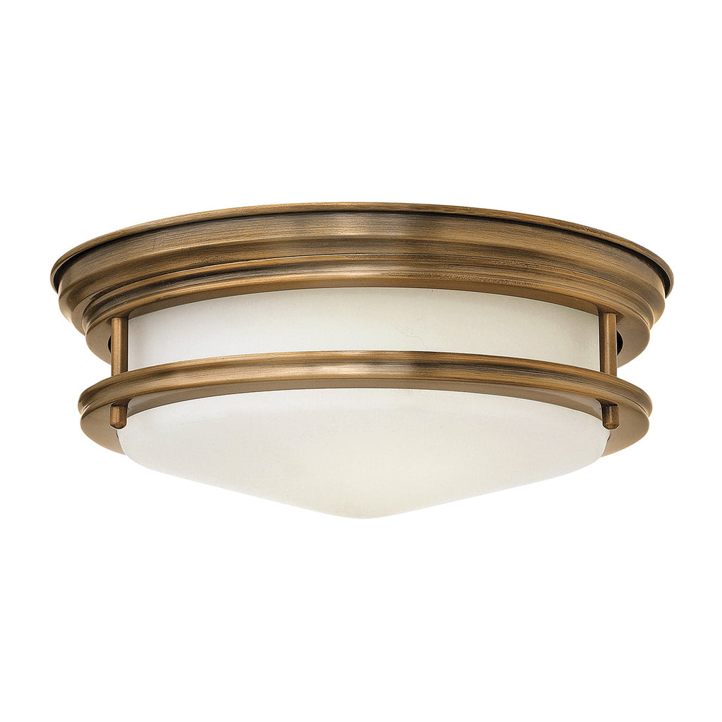 Hadrian 2 Light Flush Mount - Opal Glass - Brushed Bronze by Quintiesse