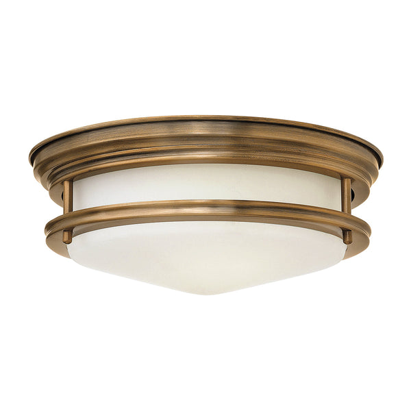 Hadrian 2 Light Flush Mount - Opal Glass - Brushed Bronze by Quintiesse