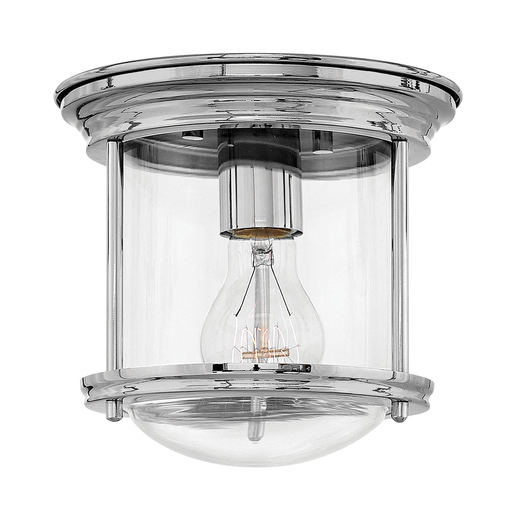 Hadrian 1 Light Flush Mount - Clear Glass - Chrome by Quintiesse
