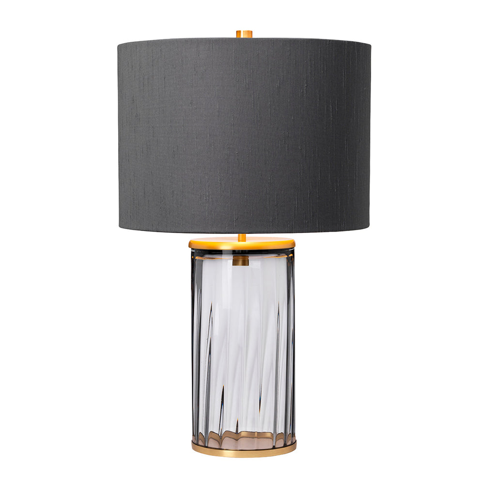 Reno Table Lamp - Smoke - Aged Brass by Quintiesse