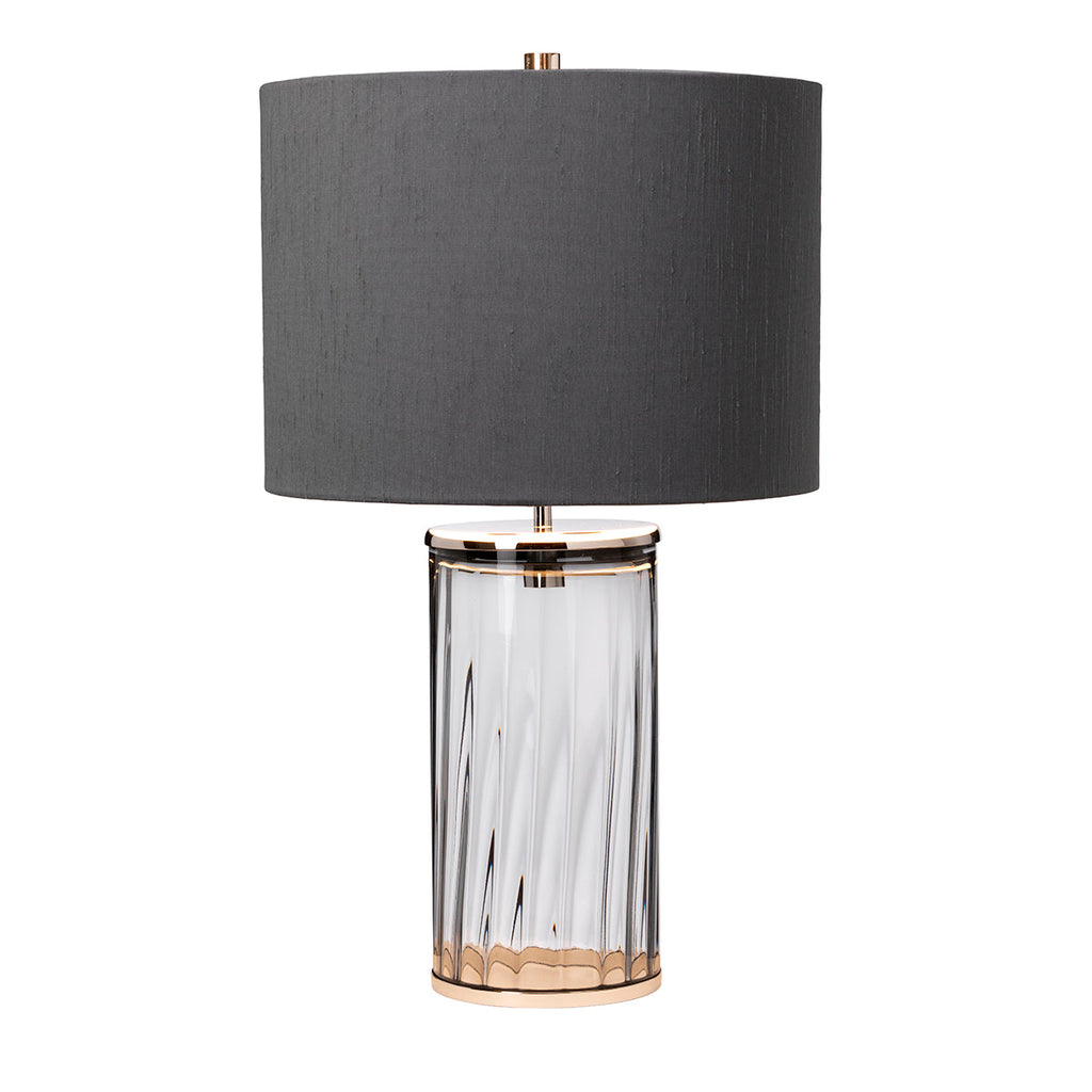 Reno Table Lamp - Smoke - Polished Nickel by Quintiesse