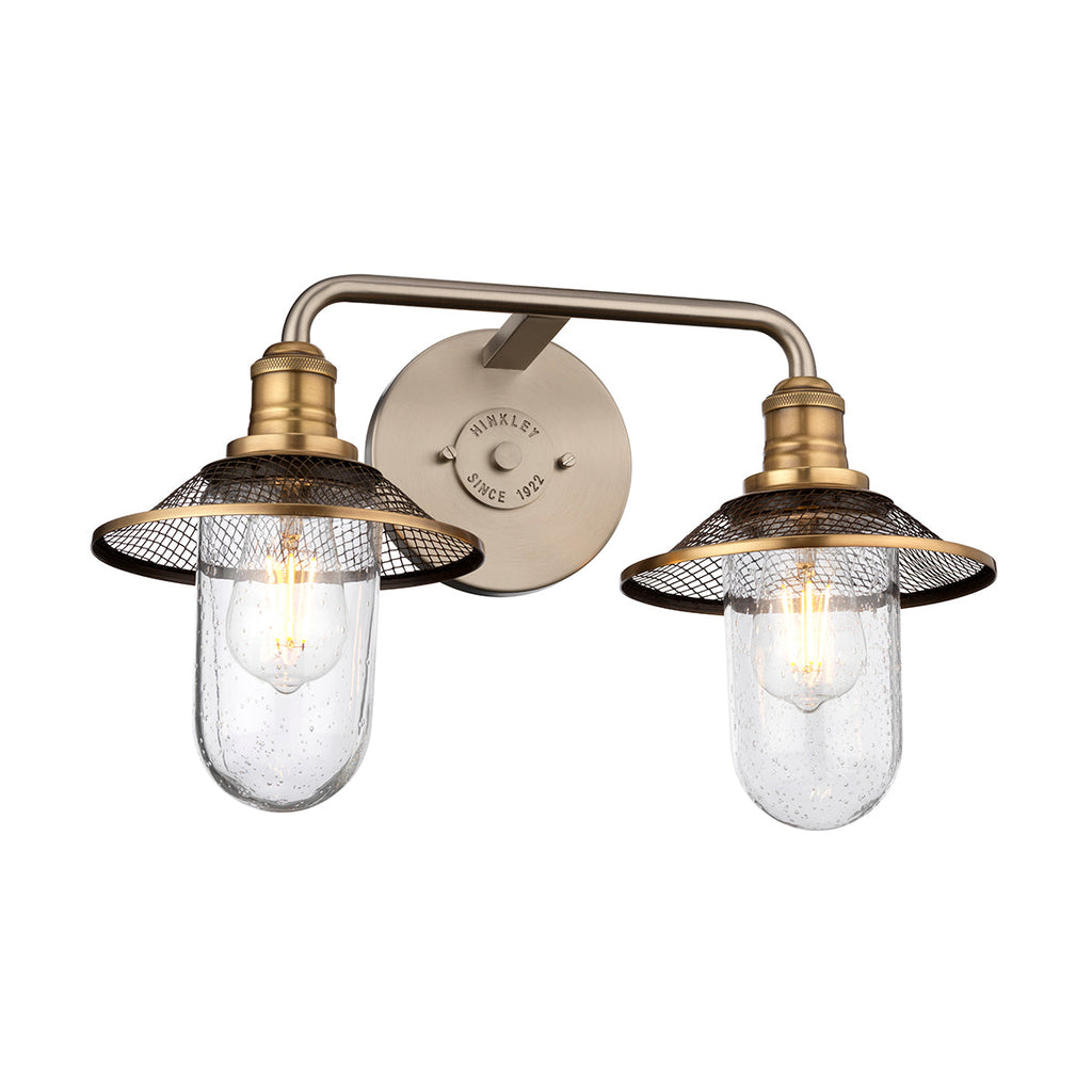 Rigby 2 Light Wall Light - Antique Nickel by Quintiesse