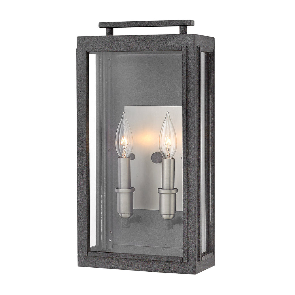 Sutcliffe 2 Light Wall Lantern - Aged Zinc by Quintiesse