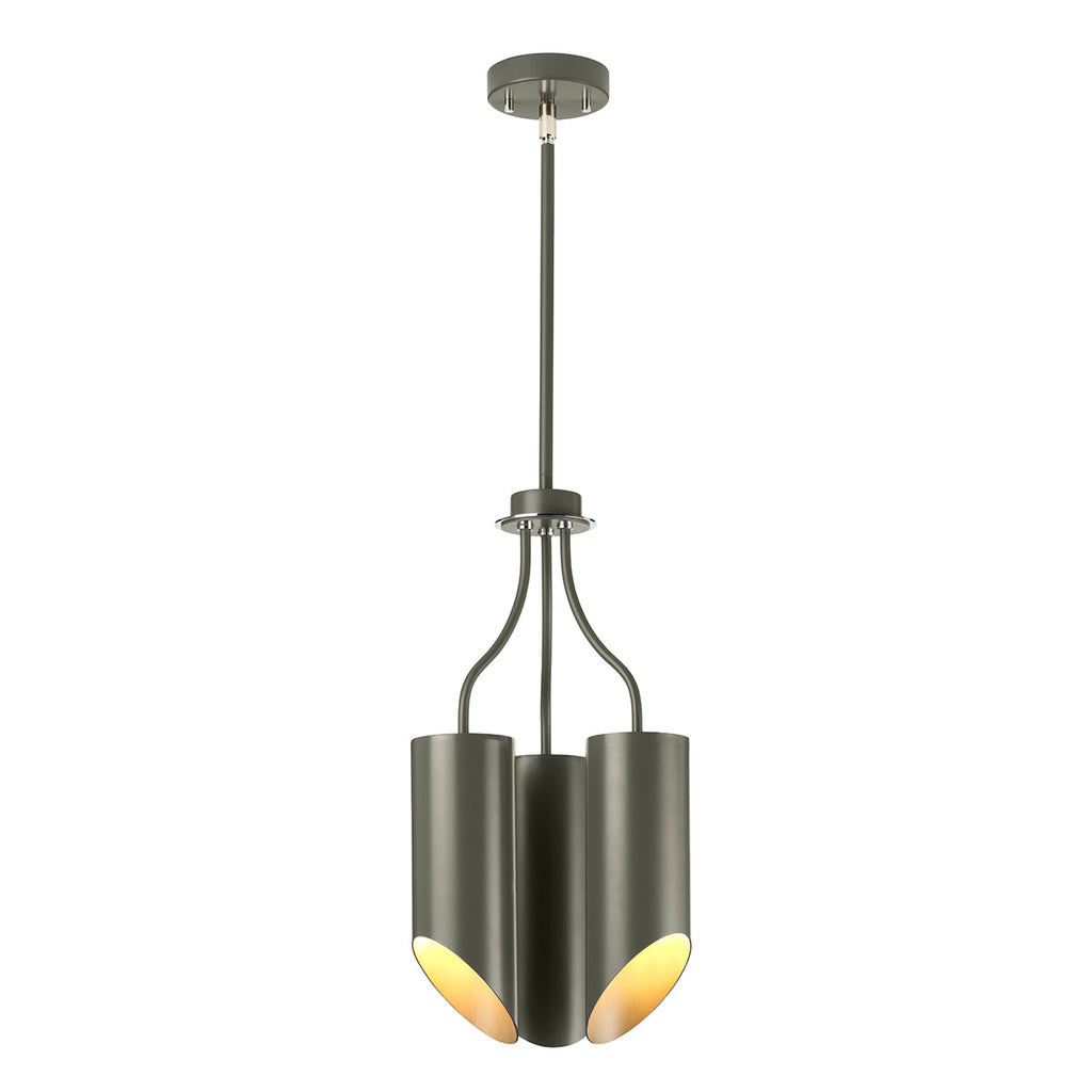 Quinto 3 Light Chandelier - Dark Grey Polished Nickel - Elstead Lighting