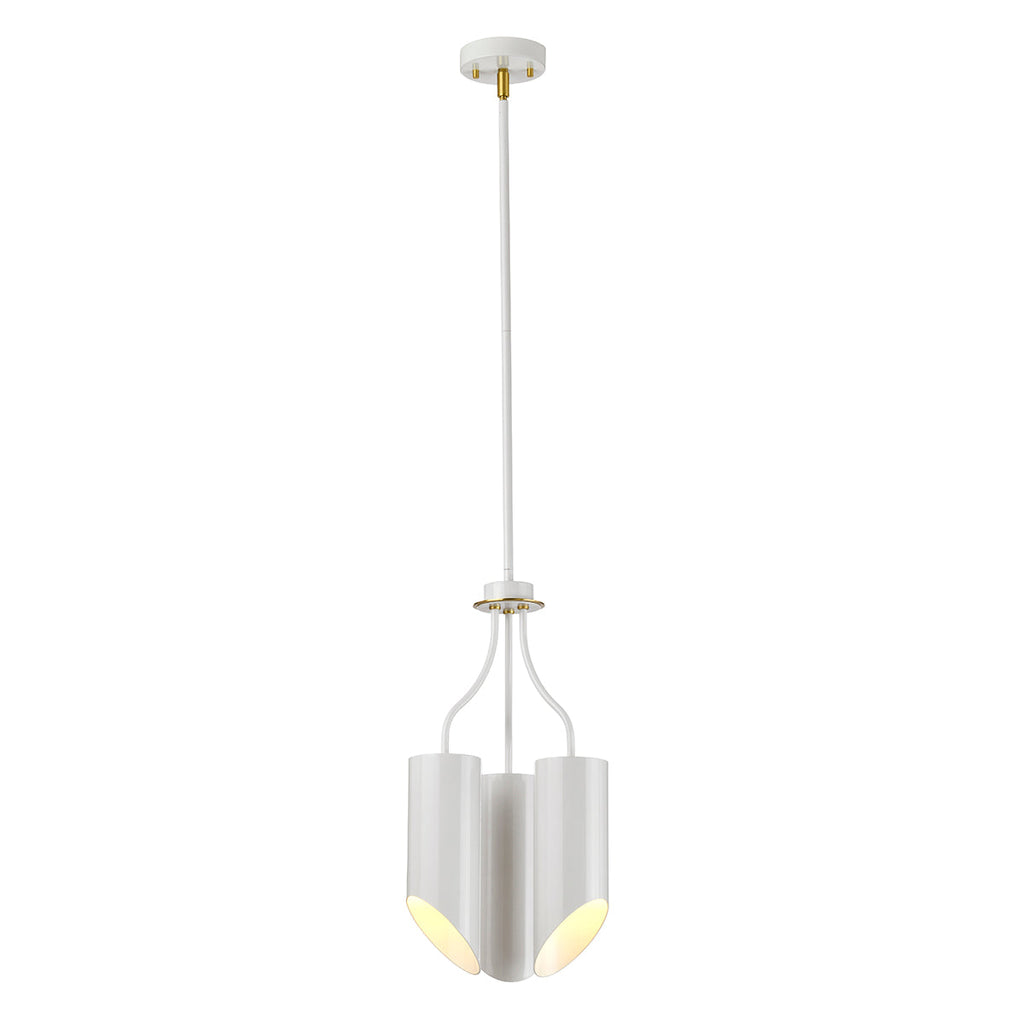 Quinto 3 Light Chandelier - White Aged Brass - Elstead Lighting