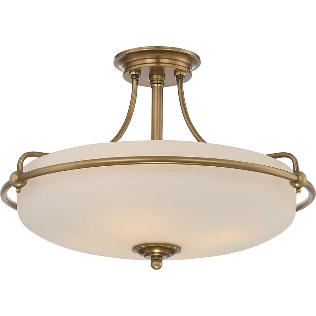 Griffin 4 Light Semi-Flush Light - Weathered Brass - Quoizel