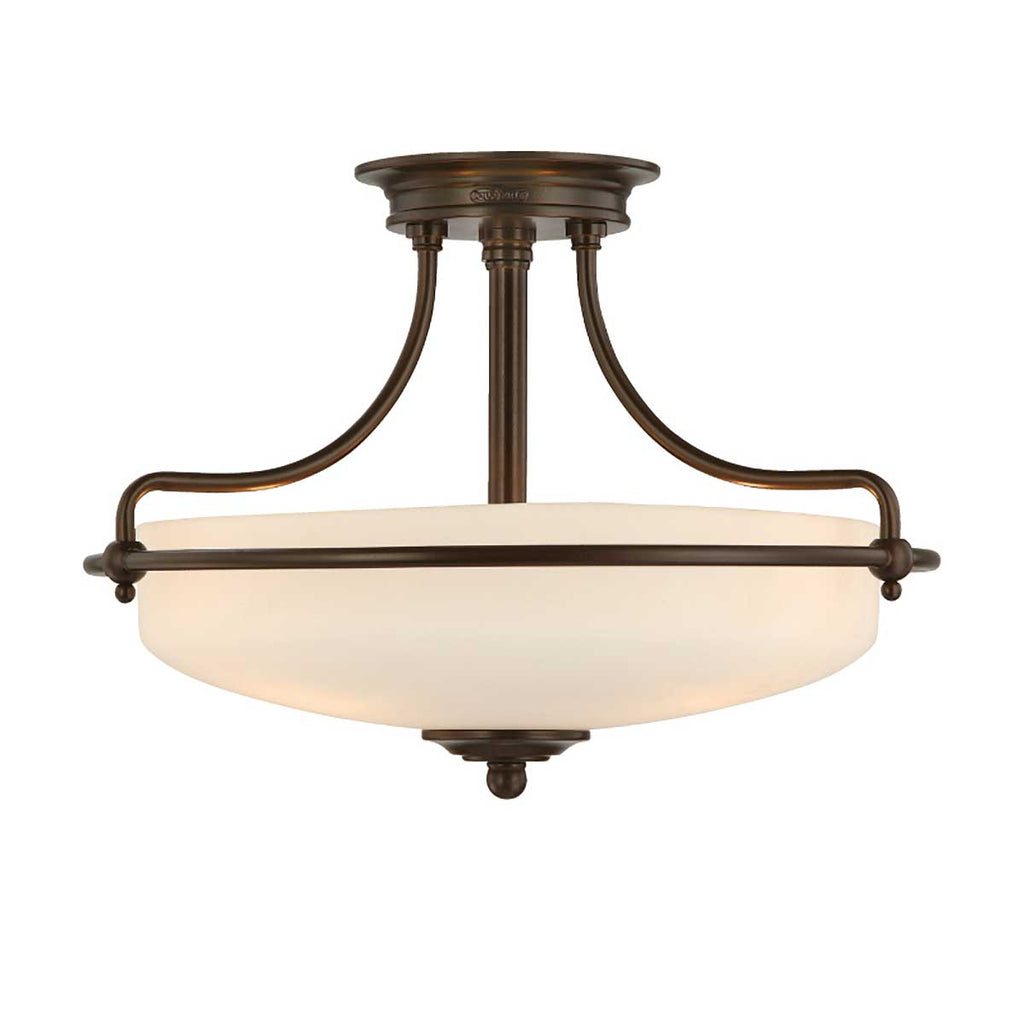 Griffin 3 Light Semi-Flush Light - Palladian Bronze - Quoizel