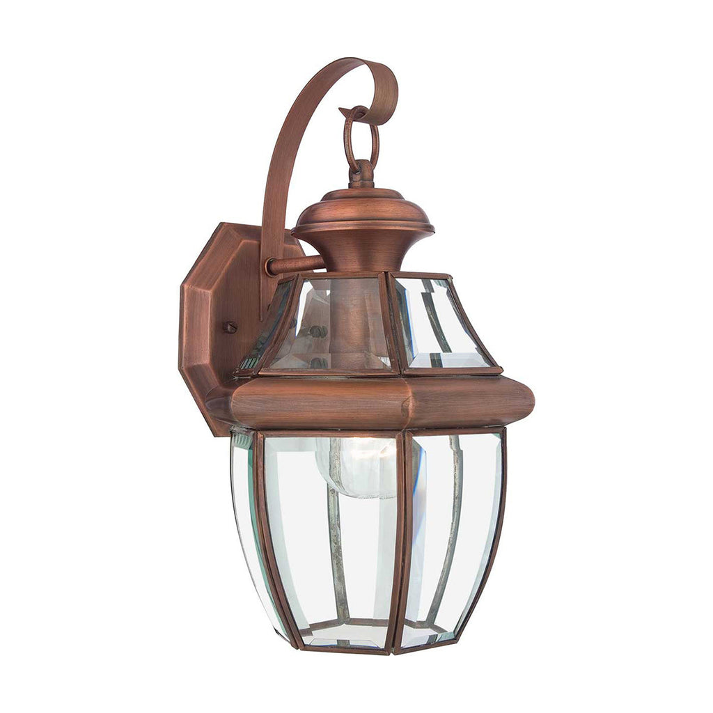 Newbury 1 Light Medium Wall Lantern - Aged Copper - Quoizel